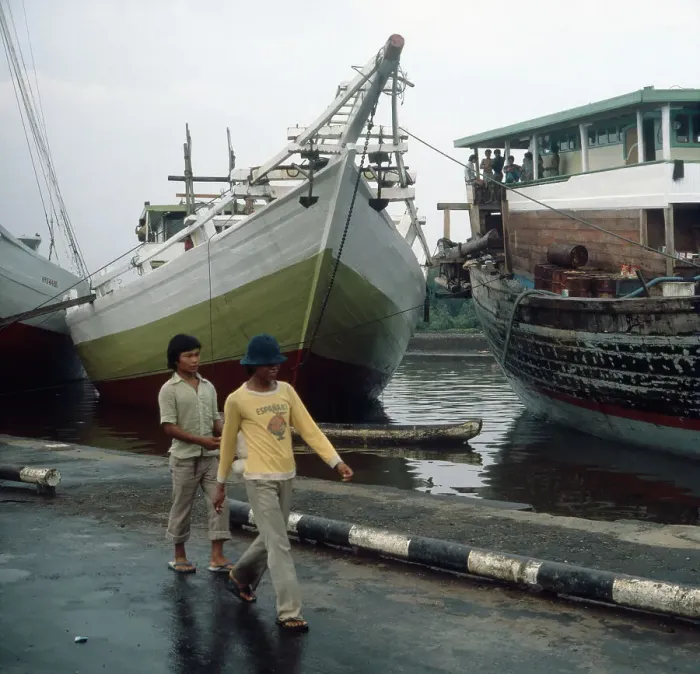 Framed Print : Java Harbour Print, Jakarta 1980s Framed Print : Java Harbour Print, Jakarta 1980s