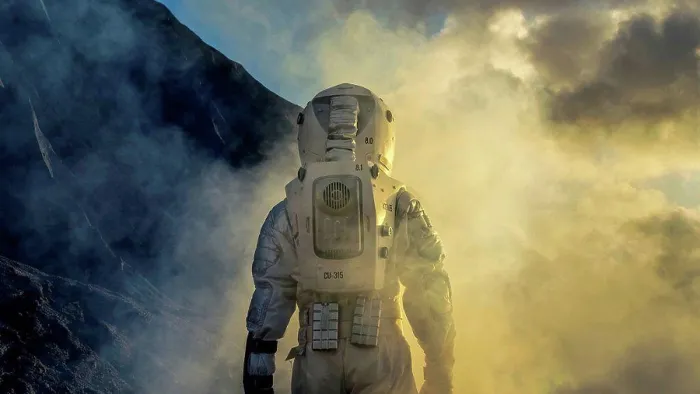 Framed Print : Astronaut Exploring Alien Planet Print Framed Print : Astronaut Exploring Alien Planet Print