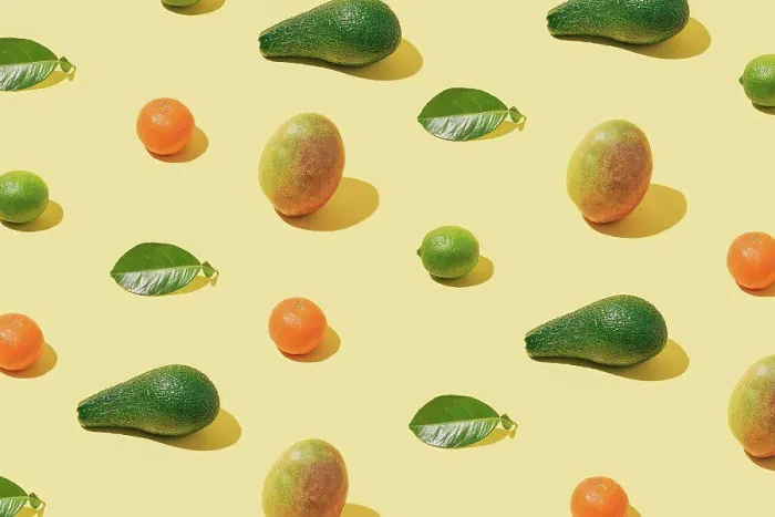 Framed Print : Fresh Fruit and Green Leaf Background Print Framed Print : Fresh Fruit and Green Leaf Background Print