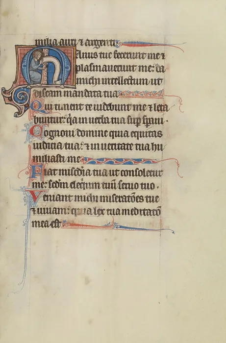 Framed Print : Print of an Initial M with a Saint Holding a Scroll Framed Print : Print of an Initial M with a Saint Holding a Scroll