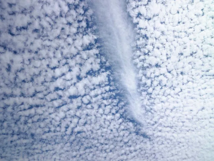 Framed Print : Jetstream Print: Dissipating Path Through Fluffy Clouds Framed Print : Jetstream Print: Dissipating Path Through Fluffy Clouds