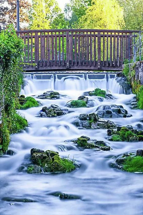 Framed Print : Lippe Waterfall Print, Bad Lippspringe, North Rhine-Westphalia Framed Print : Lippe Waterfall Print, Bad Lippspringe, North Rhine-Westphalia