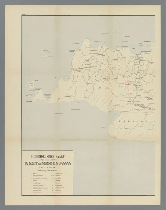 Framed Print : 1890-1891 Print of West and Central Java Map Framed Print : 1890-1891 Print of West and Central Java Map