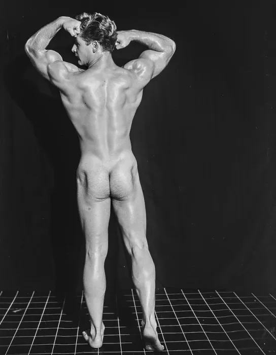 Framed Print : Nude Bodybuilder Back Double Biceps Flex Print Framed Print : Nude Bodybuilder Back Double Biceps Flex Print
