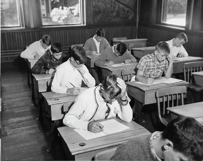 Framed Print : Students Participating in Exam Print Framed Print : Students Participating in Exam Print