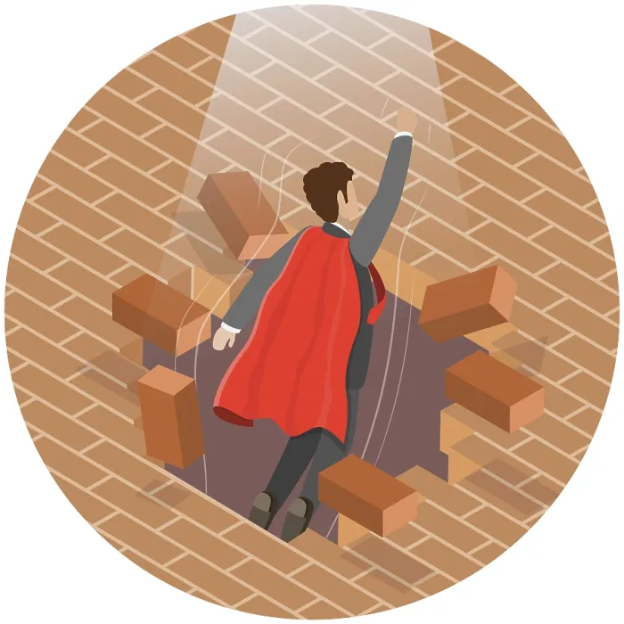 Framed Print : Breaking Obstacles 3D Isometric Flat Illustration Print Framed Print : Breaking Obstacles 3D Isometric Flat Illustration Print