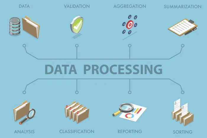 Framed Print : Data Processing Print - 3D Isometric Flat Illustration Framed Print : Data Processing Print - 3D Isometric Flat Illustration