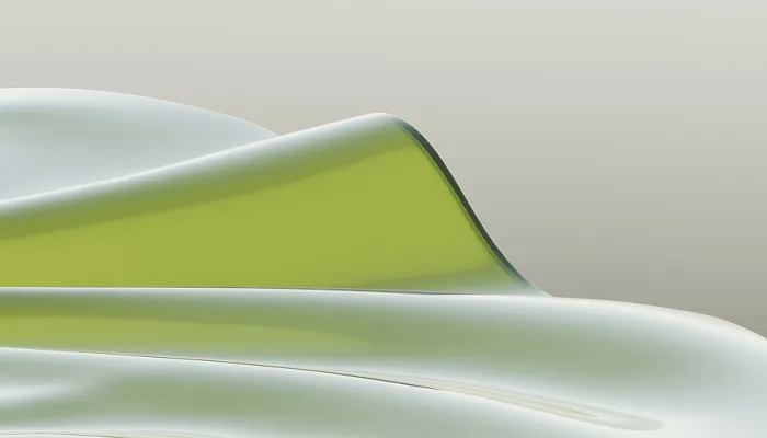 Framed Print : Elegant Green and White Abstract Shape Print