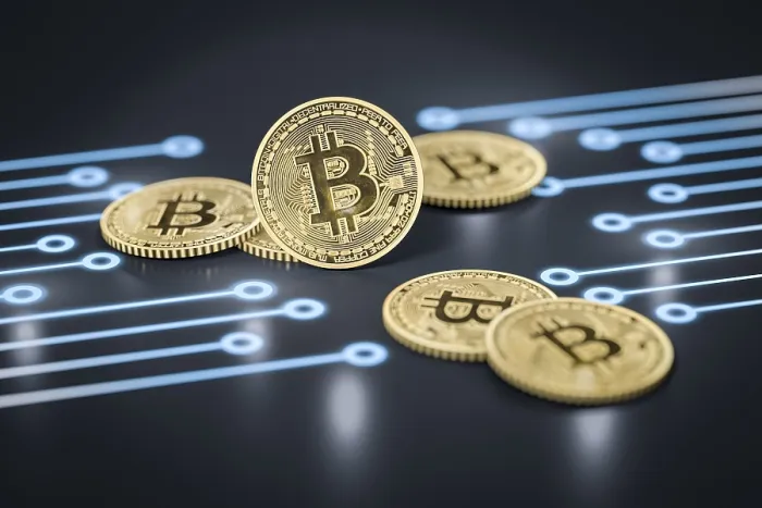 Framed Print : Bitcoin Coins on Dark Electronic Background Print Framed Print : Bitcoin Coins on Dark Electronic Background Print