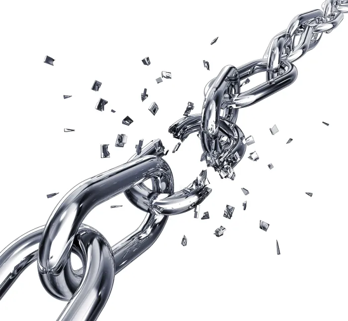 Framed Print : 3D Rendering of a Broken Chain Print Framed Print : 3D Rendering of a Broken Chain Print