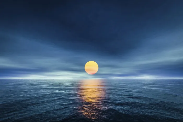 Framed Print : 3D Rendering of Sunset over the Sea Print Framed Print : 3D Rendering of Sunset over the Sea Print