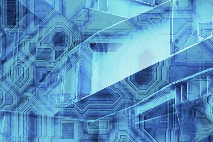 Framed Print : Abstract Blue Technological Background Print