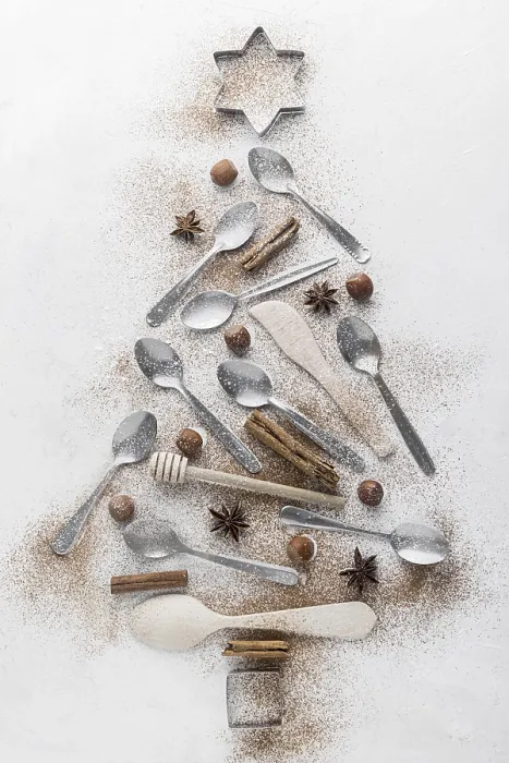 Framed Print : Abstract Christmas Tree Tableware Print Framed Print : Abstract Christmas Tree Tableware Print