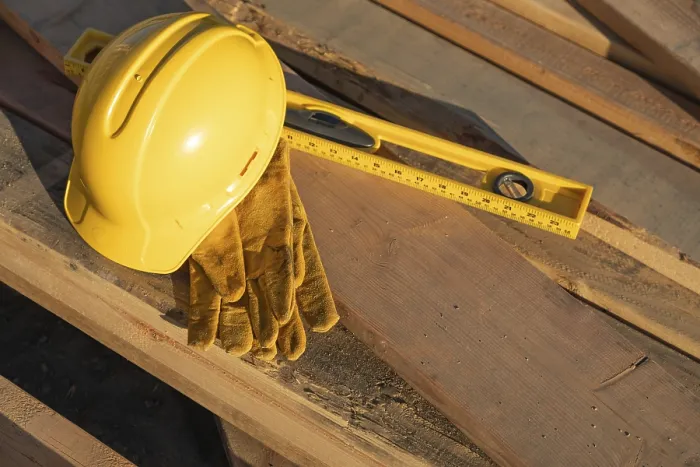 Framed Print : Construction Site Print: Hard Hat and Tools on Wooden Planks Framed Print : Construction Site Print: Hard Hat and Tools on Wooden Planks