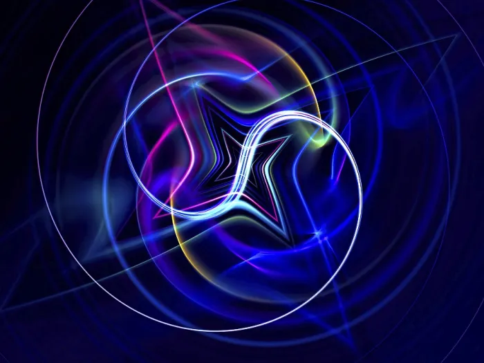 Framed Print : Fractal Print - Glowing Abstract Background