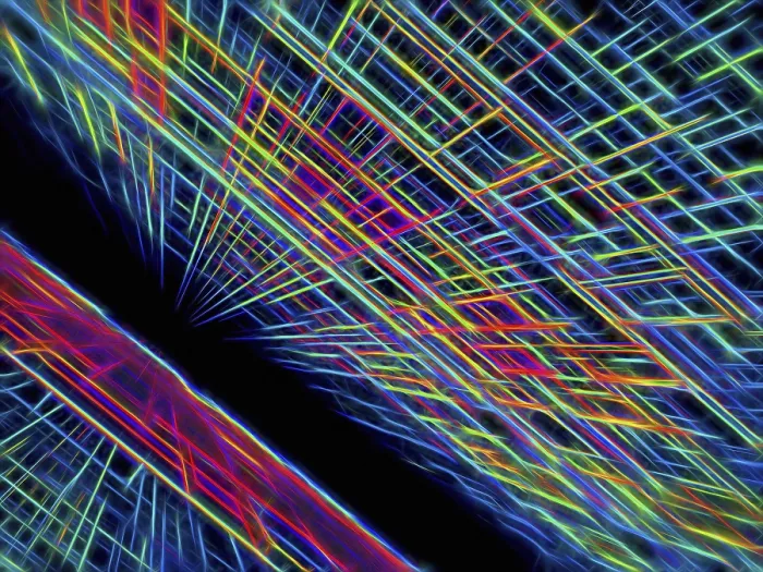 Framed Print : Abstract Neon Tech Background Print - 3D Digital Art Framed Print : Abstract Neon Tech Background Print - 3D Digital Art