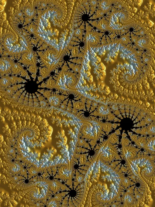 Framed Print : Computer-Generated Fractal Print - Silver and Gold Pattern Framed Print : Computer-Generated Fractal Print - Silver and Gold Pattern