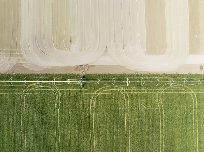 Framed Print : Aerial View of Adjoining Fields Print, Cdiz Province, Spain