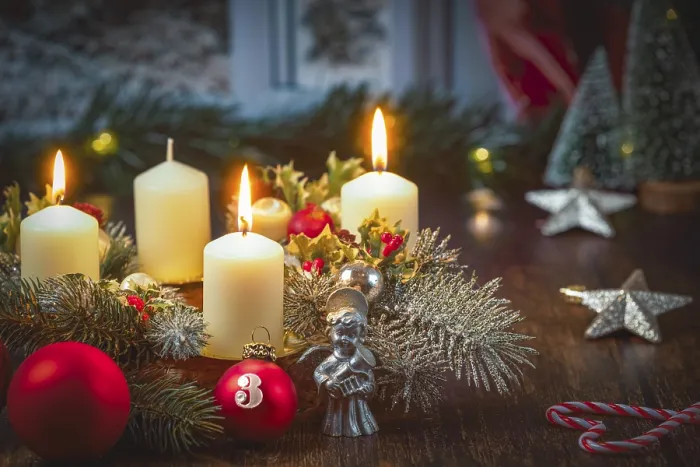 Framed Print : Advent Wreath Print: Third Advent in Front of Window Framed Print : Advent Wreath Print: Third Advent in Front of Window
