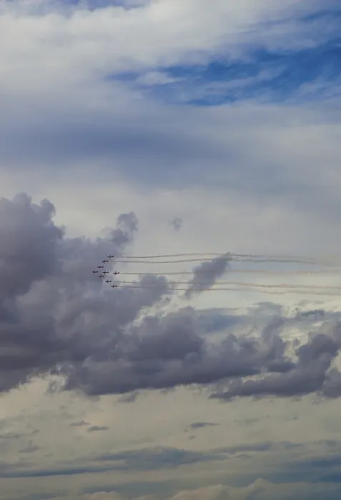 Framed Print : Aerobatic Jets in Cloudy Sky Print Framed Print : Aerobatic Jets in Cloudy Sky Print