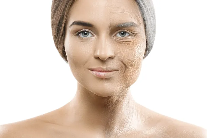 Framed Print : Aging Concept Print: Young vs Old Framed Print : Aging Concept Print: Young vs Old