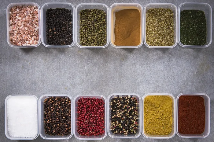 Framed Print : All Spices in Boxes from Above Print Framed Print : All Spices in Boxes from Above Print