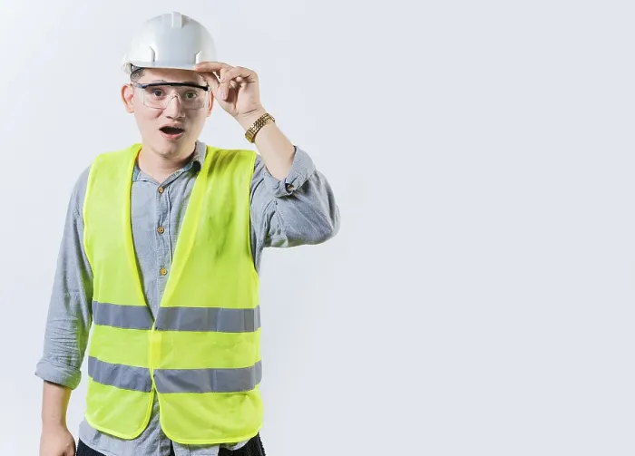 Framed Print : Young Engineer Contemplating in the Distance Print