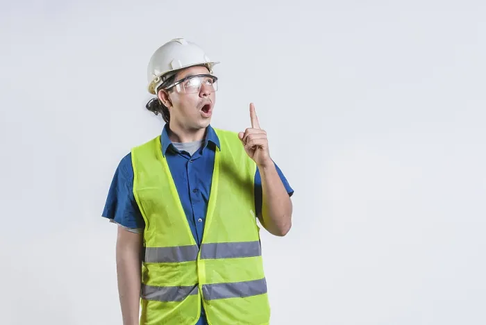 Framed Print : Amazed Engineer Pointing Up Print Framed Print : Amazed Engineer Pointing Up Print