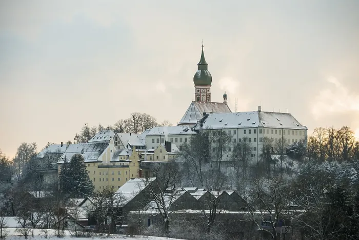 Framed Print : Andechs Monastery Winter Sunset Print, Germany Framed Print : Andechs Monastery Winter Sunset Print, Germany