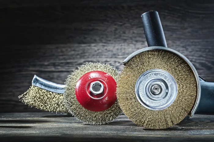 Framed Print : Angle Grinder with Abrasive Wire Brushes Print Framed Print : Angle Grinder with Abrasive Wire Brushes Print