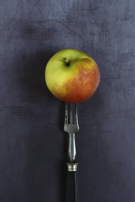 Framed Print : Apple on fork, Germany Print Framed Print : Apple on fork, Germany Print