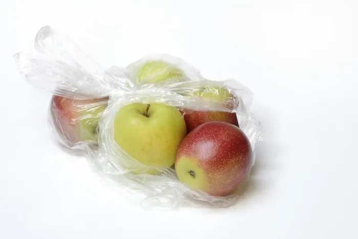 Framed Print : Apple in Plastic Bag Print Framed Print : Apple in Plastic Bag Print