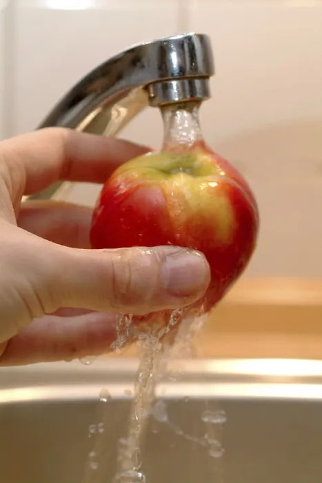 Framed Print : An Apple Being Washed Print Framed Print : An Apple Being Washed Print