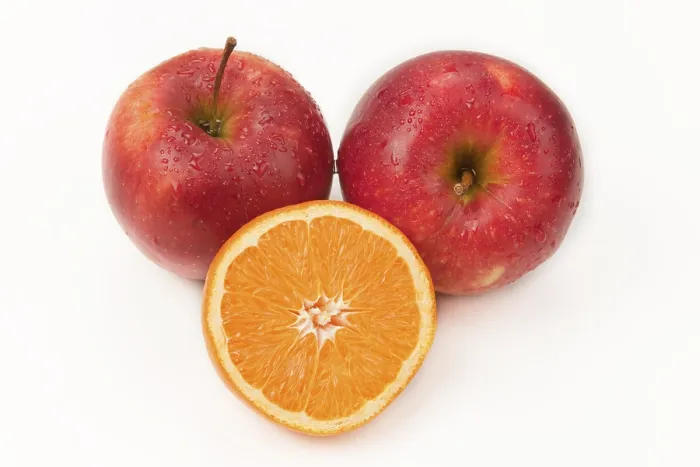 Framed Print : Two Apples and One Orange Slice Print Framed Print : Two Apples and One Orange Slice Print