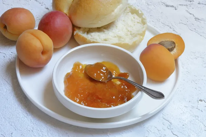 Framed Print : Apricot Jam in Shell and Sliced Roll Print Framed Print : Apricot Jam in Shell and Sliced Roll Print