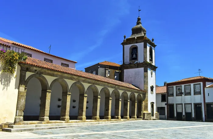 Framed Print : Arcade and Clock Tower Print, Sao Joao da Pesqueira, Portugal Framed Print : Arcade and Clock Tower Print, Sao Joao da Pesqueira, Portugal
