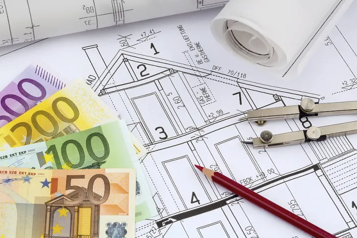 Framed Print : Architect's Plan for New Home Construction Print Framed Print : Architect's Plan for New Home Construction Print