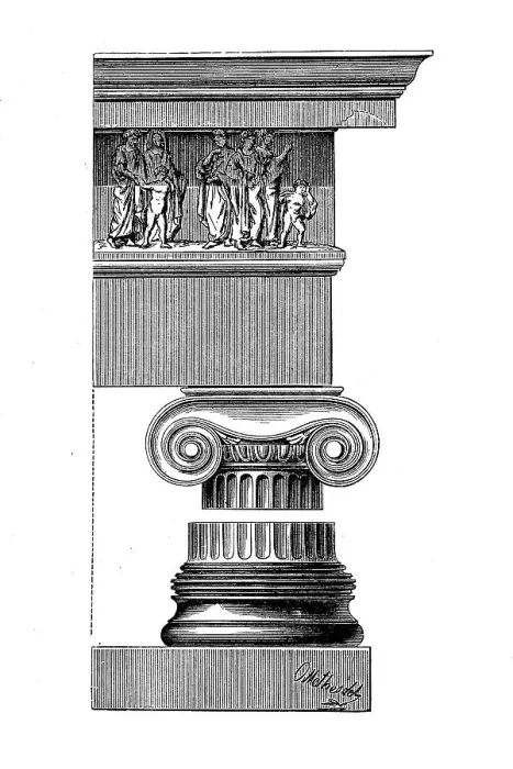 Framed Print : Ionic Column Print, Temple in Athens Framed Print : Ionic Column Print, Temple in Athens