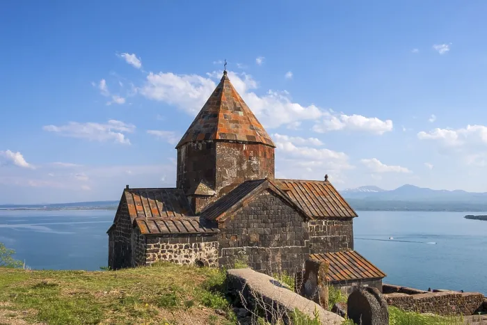 Framed Print : Armenian Orthodox Church Sevanavank Print, Lake Sevan Armenia