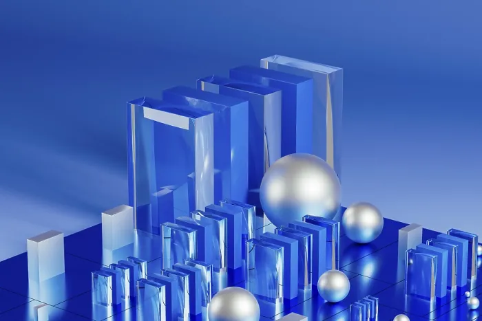 Framed Print : Blue Geometric Forms 3D Print Framed Print : Blue Geometric Forms 3D Print
