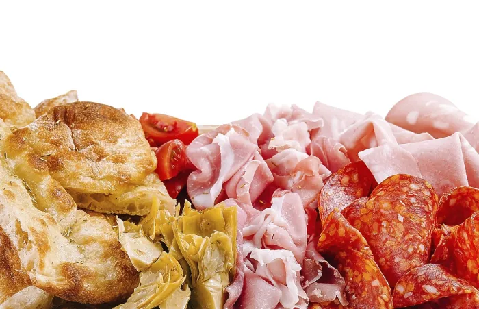 Framed Print : Italian Cold Cuts Print on White Background Framed Print : Italian Cold Cuts Print on White Background