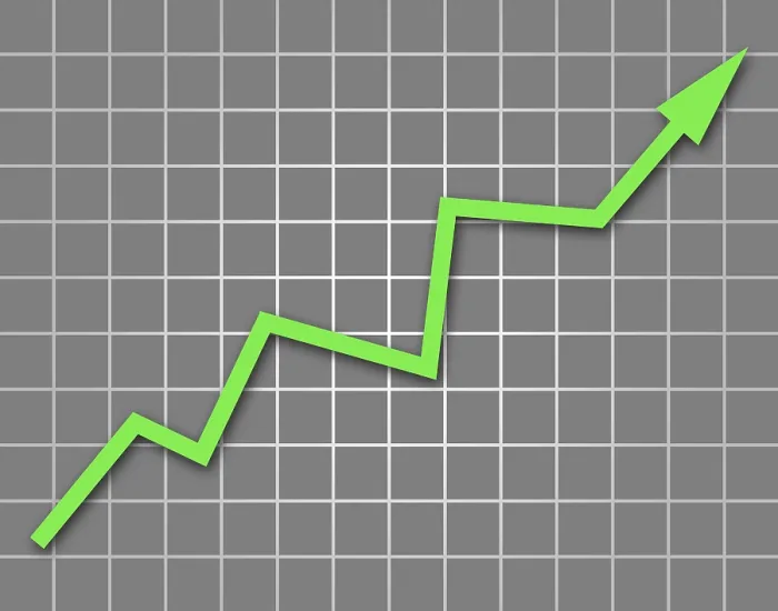 Framed Print : Gray Background Arrow Graph Going Up Print Framed Print : Gray Background Arrow Graph Going Up Print