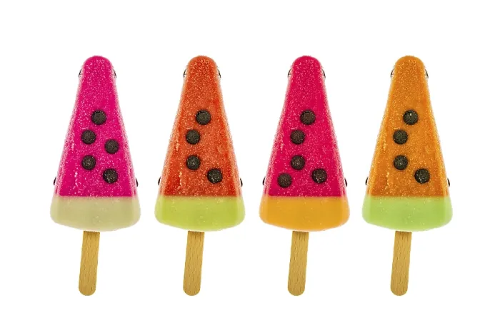 Framed Print : Four Assorted Fruit Popsicles Print Framed Print : Four Assorted Fruit Popsicles Print