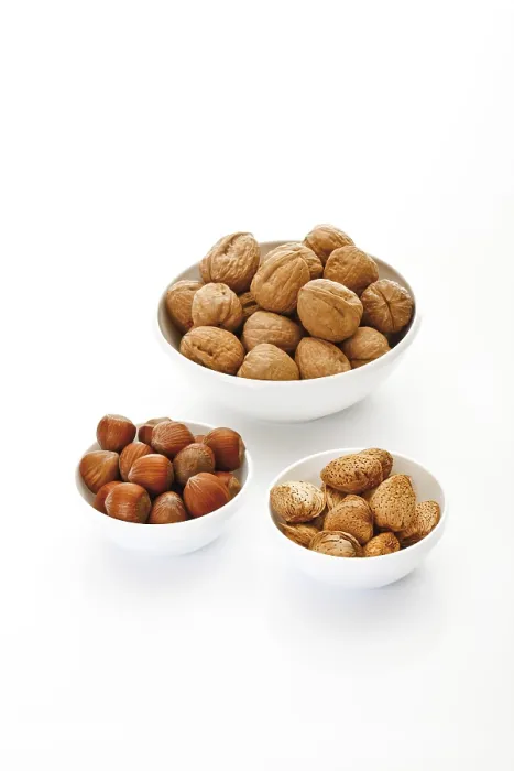 Framed Print : Assorted Nuts in Ceramic Bowls Print Framed Print : Assorted Nuts in Ceramic Bowls Print