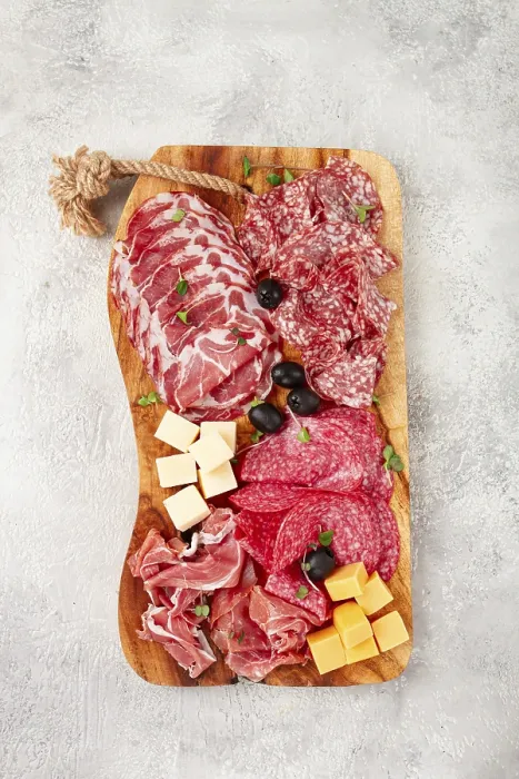 Framed Print : Assorted Sliced Meat Appetizer Print - Top View Framed Print : Assorted Sliced Meat Appetizer Print - Top View