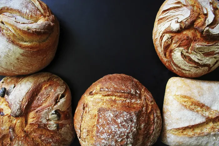Framed Print : Assortment of Fresh Bread Print on Black Background Framed Print : Assortment of Fresh Bread Print on Black Background