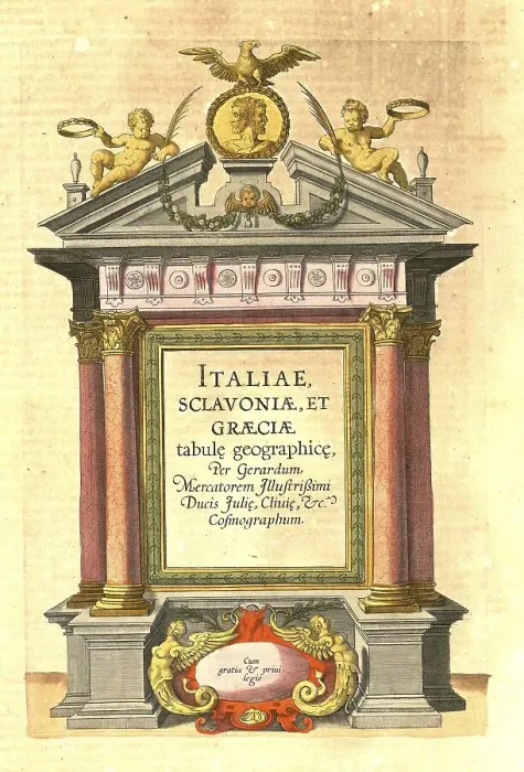 Framed Print : Digitally restored Print of 1623 Italy Map by Gerhard Mercator Framed Print : Digitally restored Print of 1623 Italy Map by Gerhard Mercator