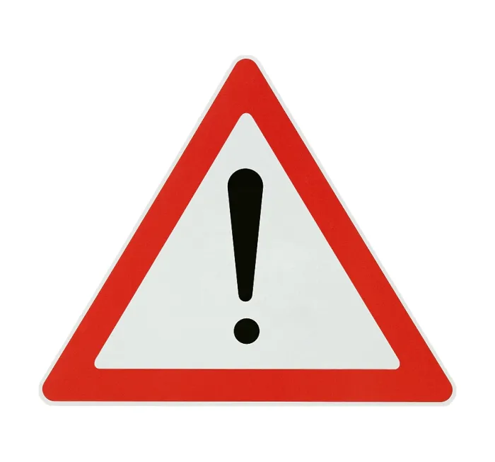 Framed Print : Attention! Print - Warning Sign on White Background Framed Print : Attention! Print - Warning Sign on White Background