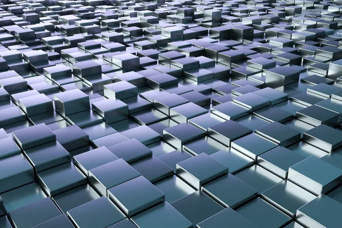 Framed Print : Blue Metallic Cubes Print Framed Print : Blue Metallic Cubes Print