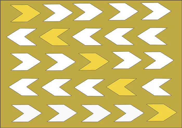 Framed Print : Two-Coloured Arrows Print in Ochre Background Framed Print : Two-Coloured Arrows Print in Ochre Background